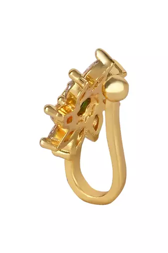 Pressing Type Non-Piercing Nose Pin with Sparkling Stones