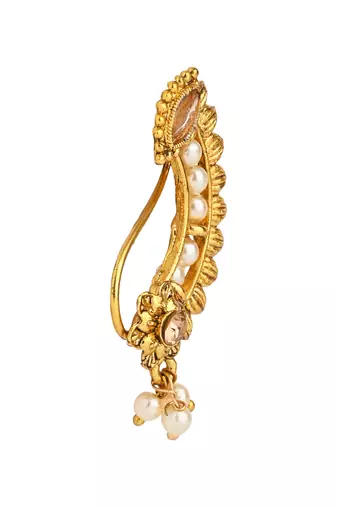 Elegant Non-Piercing Maharashtrian Ethnic Pearl Nath