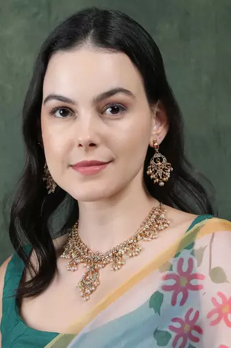 Gold plated guttapusallu necklace set