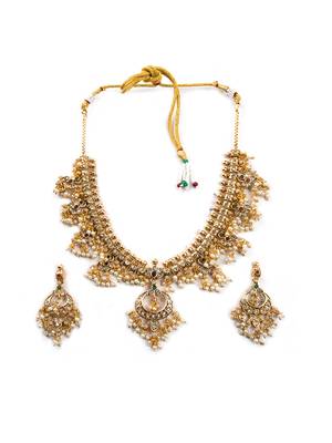 Gold plated guttapusallu necklace set 3