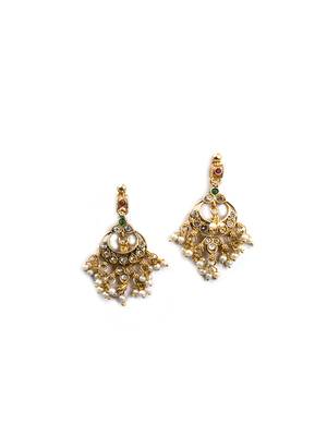 Gold plated guttapusallu long necklace set 3