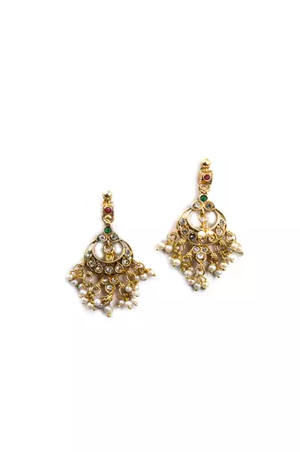Gold plated guttapusallu long necklace set