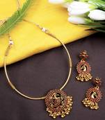 Gold plated pipe necklace set