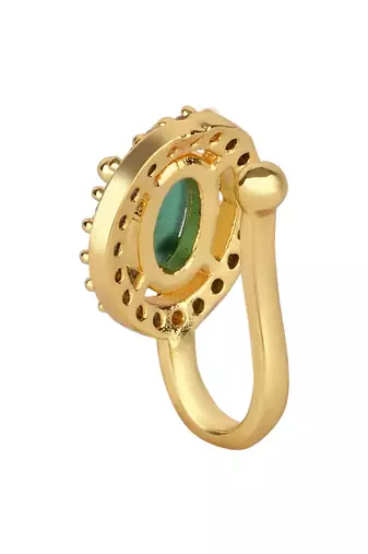  clip on non piercing pressing type stone nose pin, nose ring stud for women 