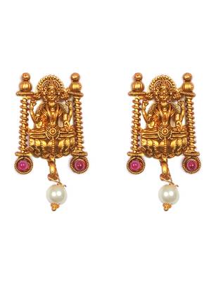 Gold plated red laxmi necklace set 4