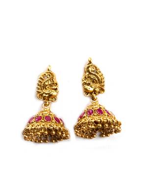 Gold plated ruby laxmi haram set 4