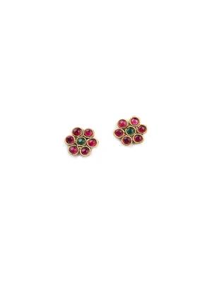 Ruby green necklace set with studs 4