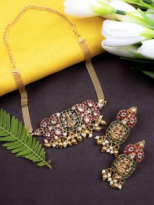 Ruby green kemp chokar set 1