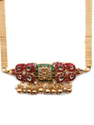 Ruby green kemp chokar set 3