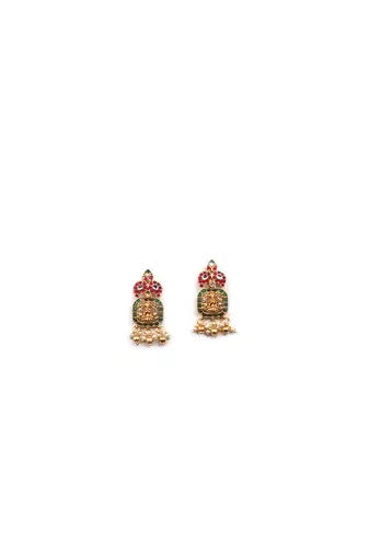 Ruby green kemp chokar set