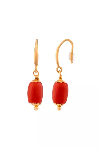 Golden earrings - 3 sets Swarovski pearl and coral one gram gold