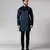 Navy blue embroidered satin kurta set