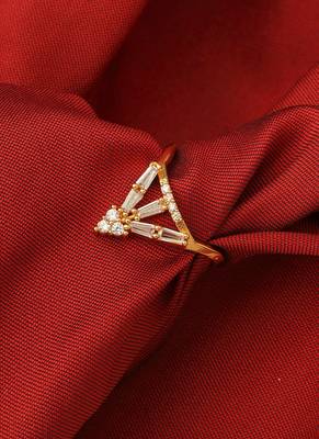 Gold-plated american diamond-studded vanki ring 1