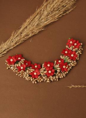 Artificial Red Rose Flower Hair Vine 1