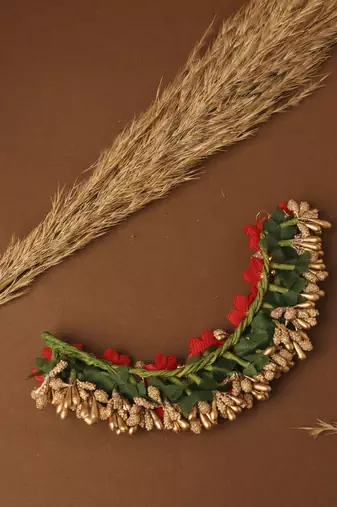Artificial Red Rose Flower Hair Vine