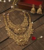 Laxmi Godess Motif Set of 2 Bridal Necklace with Earrings