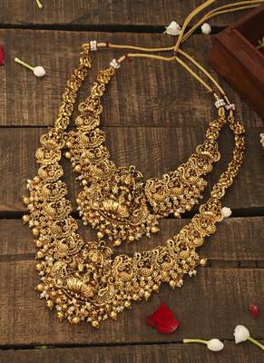 Laxmi Godess Motif Set of 2 Bridal Necklace with Earrings 2