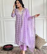 Beautiful Silk Embroidered Kurta Pant Dupatta Set