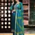 Trendmalls Women's Turquoise Embroidery Bandhani Print Salwar Suit Set with Dupatta