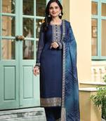 Trendmalls Women's Chiffon Embroidery Bandhani Print Salwar Suit Kurta Pant with Dupatta