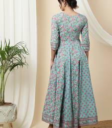 Women Printed Pure Cotton Anarkali Kurta