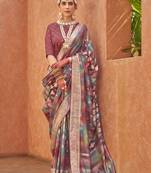 Silk Multi Colour Foil Print Classic Saree