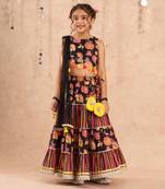Black cotton lehanga and choli with dupata ethnic set