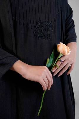 Stitched Black Kurta Set in Premium Linen Crepe with Hand Embroidery and Matching Dupatta 5
