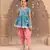 Blue cotton kurta with dhoti ethnic set