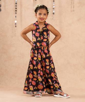 Black cotton top with pant co-ordinate ethnic set 1