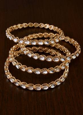 Gold Plated Kundan Bangles BD700 1
