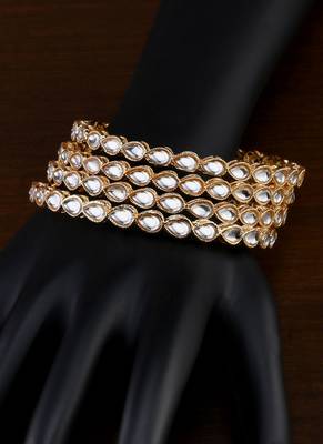 Gold Plated Kundan Bangles BD700 2