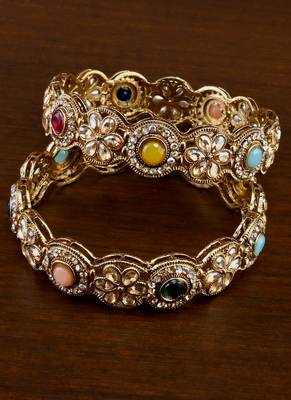 Antique look designer stone bangles bd703 1