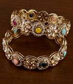 Antique look designer stone bangles bd703