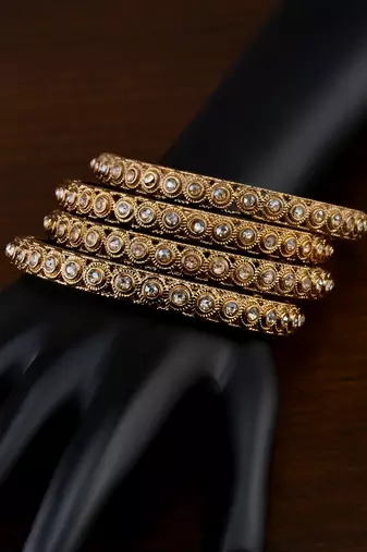 Antique look zircon stone bangles bd704