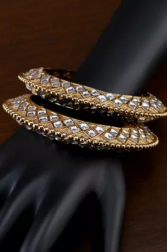 Antique look kundan bangles bd705