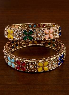 Antique gold stone bangles bd706 1