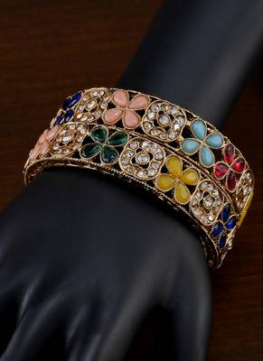 Antique gold stone bangles bd706 2