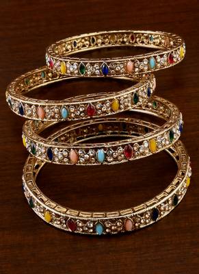 Antique multicolored stone bangles bd707 1
