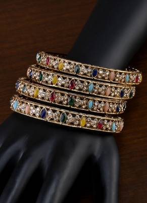 Antique multicolored stone bangles bd707 2