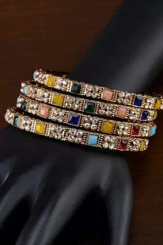 Antique multicolored stone bangles bd708