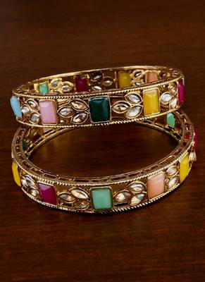 Antique multicolored stone bangles bd709 1