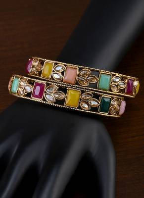 Antique multicolored stone bangles bd709 2