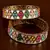 Antique gold multicolored kundan stone bangles bd710