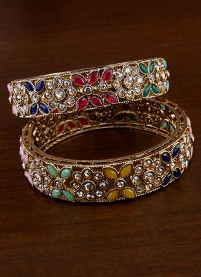 Antique multicolored stone bangles bd711 1
