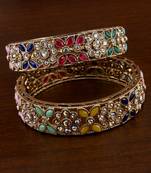 Antique multicolored stone bangles bd711