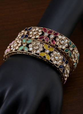 Antique multicolored stone bangles bd711 2