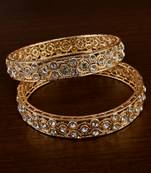 Gold plated kundan bangles bd715