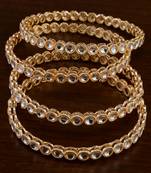 Gold plated kundan bangles bd716