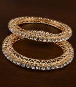 Gold plated kundan bangles bd717